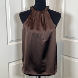 LOFT Brown Polyester Sleeveless Halter Top NWT Size S